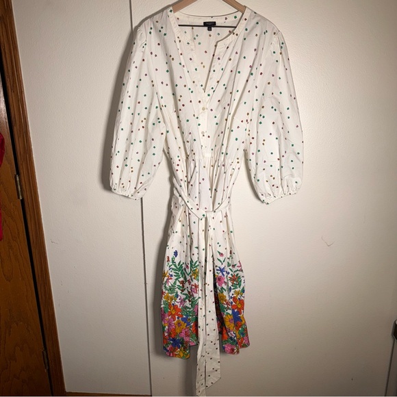 TALBOTS Poplin Shirtdress in Blissful Floral Easter plus size cotton dress 22W - Picture 5 of 7